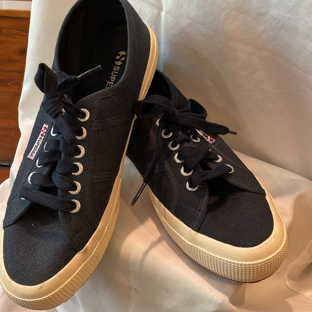 Superga Dark Blue Canvas Sneakers